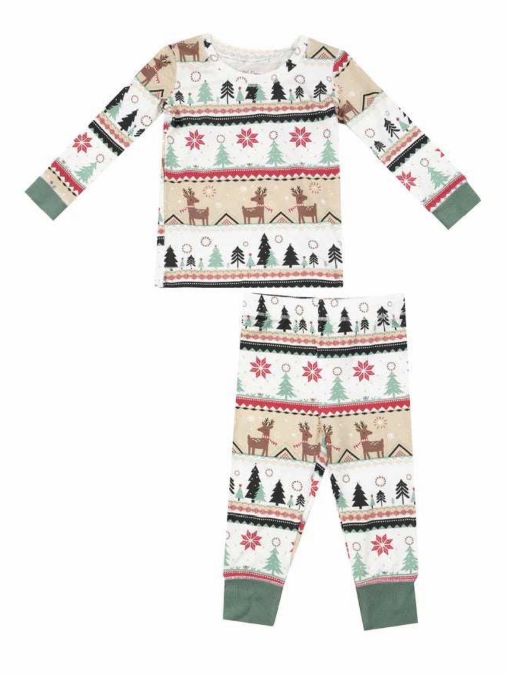 ANGEL DEAR Reindeer Fair Isle Christmas Lounge Set - 4T